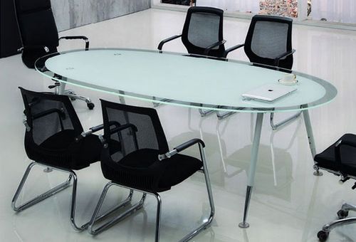 椭圆形钢化玻璃桌—椭圆形钢化玻璃会议桌-上海品源办公家具工厂-上海